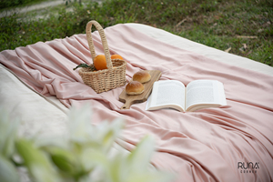 Ensemble de literie en bambou 3 pièces, taie d'oreiller, drap, crêpe rose, literie en gros, qualité supérieure 300TC 60s, écologique - Product Image 5