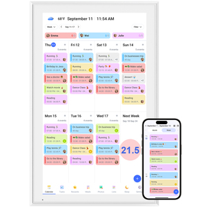 Calendrier numérique pour enfants avec récompenses, 21,5 pouces, compatible Google, ISO, COZI, <span class=keywords><strong>Yahoo</strong></span>, avec plan repas - Product Image 1