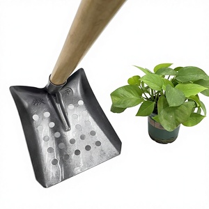 Outil de nettoyage d'égouts et de fosses septiques, pelle à angle droit avec lame métallique et manche en bois pour l'élimination des boues, idéale pour fossés et puits d'égouts - Product Image 1