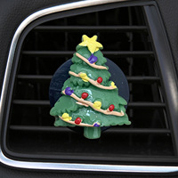 Désodorisant de voiture de la série Noël, en résine aromatique, parfum naturel, clip pour grille d'aération de voiture, décoration