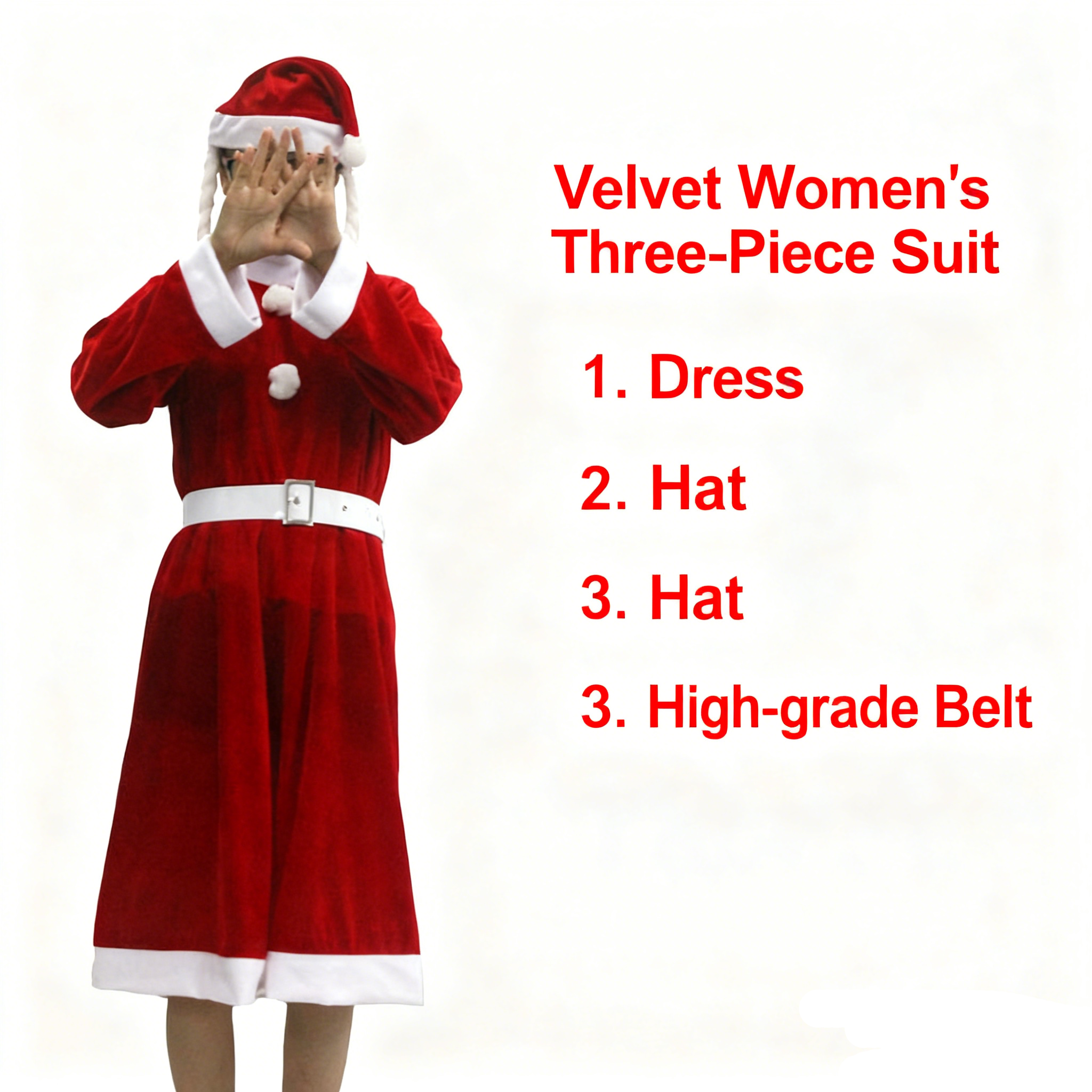 ชุดกำมะหยี่สีทองสำหรับผู้หญิง 3 ชิ้น