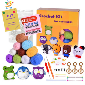 AJB Fabric Durable Soft Woven Cotton Embroidery Fabric DIY Design Textile & Fabric Crafts Crochet Kit with STICH-BY-STICH VIDEOS