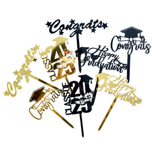 Décoration de gâteau de remise de diplôme en acrylique « Miel et Douceur » – 2025 – Félicitations – Joyeux Remise de Diplôme – Fournitures de fête - Product Image 5