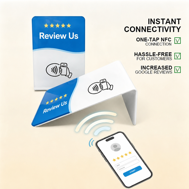 Wholesale 213 215 216 Chip NFC Acrylic PVC Social Media Desk Table Stand Review NFC Stand