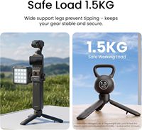 AMagisn Tripod Mini Satu Sentuhan Buka-Tutup dengan Sekrup 1/4" - Kompatibel dengan ABS/Silikon/Baja Tahan Karat untuk Insta360 X6/X5/Ace Pro 2 untuk Action 6/5