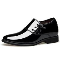 Chaussures en cuir pointues brillantes de style anglais décontracté en microfibre de haute qualité pour hommes