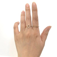 Simple Délicat Romantique Élégant Design Bijoux De Haute Qualité En Acier Inoxydable Or Couleur Cubique Zircone Pavé Cercle Anneau