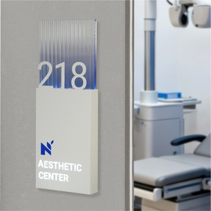 Plaque de numéro de porte lumineuse et écologique pour villa et salon de beauté, panneau de salle personnalisé, enseigne esthétique pour institution - Product Image 1