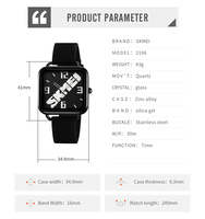 Aydınlık Relojes SKMEI 2196 büyük logo kadınlar ve bayanlar için klasik analog saatler takı