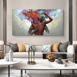Pintura al Óleo Moderna Abstracta de Amantes Besándose y Abrazándose sobre Lienzo, Pósteres de Arte de Pared, Impresiones, Cuadros Decorativos para Sala de Estar, Hogar - Product Image 5