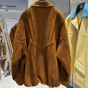 Manteaux surdimensionnés en daim dames nouveau <span class=keywords><strong>manteau</strong></span> en peau de mouton véritable femmes vestes en daim de mouton véritable - Product Image 2