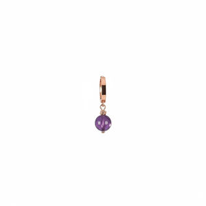 Azuris 925 Sterling <b>Silver</b> Amethyst Earring Rose Gold Gold Accent Made in Turkey - Product Image 2