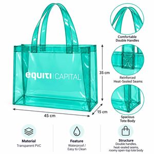 Bolsa de Mano Transparente de PVC de Primera Calidad, Bolsa de Playa Transparente de Gran Capacidad para Mujer, Bolsa de Hombro Impermeable para Viajes de Verano, Venta al por Mayor de Fábrica - Product Image 3