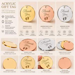 Etiquetas de Acrílico con Espejo, Etiquetas Personalizadas con Grabado de Nombres para Recuerdos de Boda, Propuesta de Dama de Honor, Envoltura de Regalos - Product Image 3