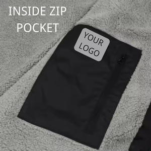 批发定制标志防水换衣睡袍加厚超保暖夏尔巴羊毛防风干软冲浪雨披换衣睡袍 - Product Image 6