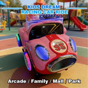 Ninix Pink Race Car Themed Kids Arcade Ride LED <b>Lighted</b> Coin Operated Amusement Game Stainless Steel Indoor Play English - Product Image 1