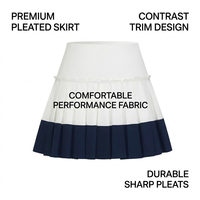 Jupe de tennis plissée taille haute pour femme, jupe-short athlétique à séchage rapide, respirante, couleur contrastante, pour le golf, la course et l'entraînement