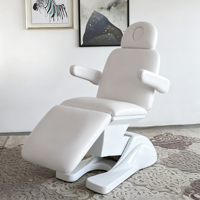 Table de massage électrique portable et pliable pour salon de beauté, 3 moteurs, blanche, pour soins du visage et spa