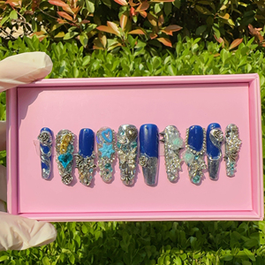 Diseño personalizado 3D Artificial hecho a mano acrílico diseñador Press-on Nails 10PCs Nail Art <span class=keywords><strong>uñas</strong></span> postizas para el dedo - Product Image 5