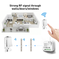 Interrupteur sans fil cinétique RF433 UK, auto-alimenté, sans batterie, sans câblage, compatible avec le système Click Scolmore MiniGrid