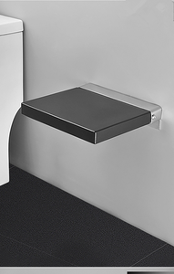 Sedia e Sgabello Pieghevole da <span class=keywords><strong>Doccia</strong></span> in Acciaio Inossidabile di Alta Qualità, Sedile da Bagno Nero Montato <span class=keywords><strong>a</strong></span> Parete - Product Image 3