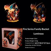 Figurine d'action PVC EGG Super Large Fire Dragon GK Anime Model Ornaments Wholesale pour la série Fire Family Bucket