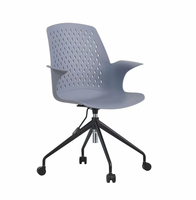 Chaise de bureau décontractée simple pour réunions et formations, avec dossier ajouré créatif, hauteur réglable, pivotante et pliable, idéale pour la salle à manger