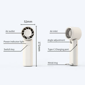 1200MAh Có Thể Sạc Lại USB Tay Fan LED Hiển Thị Kỹ Thuật Số Electr Di Động Gấp Cầm Tay Fan Mini Fan Với Móc Khóa - Product Image 2