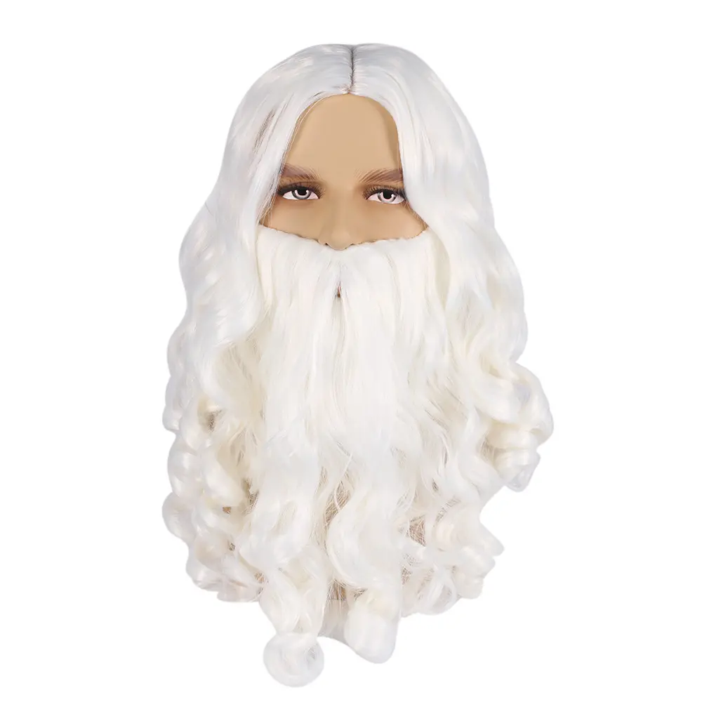 Christmas Santa Claus Beard Wig False Beard Wig Role Plays Skin-friendly Wearing High Temp Fiber Beard santa claus costume