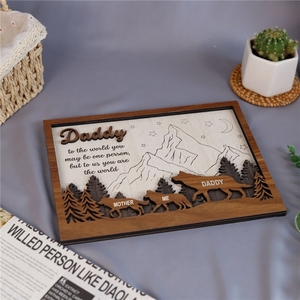 Cadeaux personnalisés pour la fête des pères de Pafu, cadeaux pour les enfants, le grand-père, cadre en bois fait à la main, <span class=keywords><strong>cadeau</strong></span> des enfants - Product Image 4