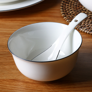 Tazones de Porcelana para Cereal con Logotipo Personalizado para Restaurante, Tazones para <span class=keywords><strong>Sopa</strong></span> de 6 Pulgadas, Juego de Vajilla para Bodas y Fiestas, Diseño Personalizado, Estilo Americano, en Stock - Product Image 4