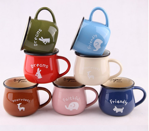 Juego de tazas de café expreso de café <span class=keywords><strong>capuchino</strong></span> de porcelana de colores de lunares brillantes de fondo plano de 3oz - Product Image 5