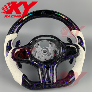 Accesorios Interiores Personalizados, Levas de Cambio Magnéticas con LED RPM, Volante de Fibra de Carbono Forjada y Cuero Genuino para BMW G - Product Image 3