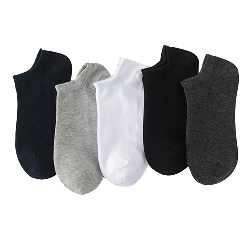 Chaussettes invisibles en coton pour hommes, accessoire d'été, vente en gros d'usine, basses et fines, de couleur pure, vente en gros