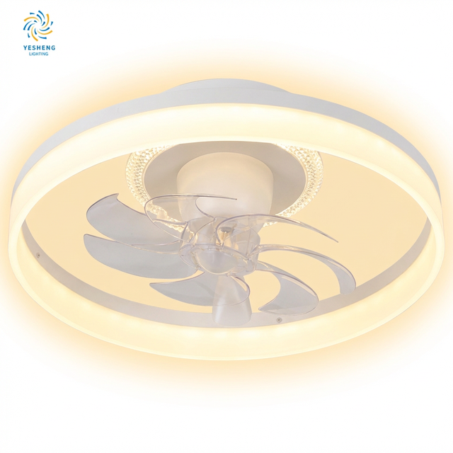 Modern Remote Control Foldable DC Motor Low Noise Energy Efficient Class Commercial Ceiling Fan LED Light Electric