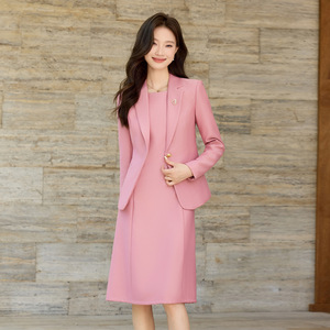 Women's Suit Set Midi Skirt Full Sleeve Polyester Formal Anti-Wrinkle Professional Dress Two Piece - Product Image 2
