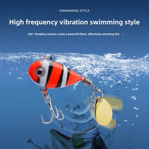 Esca Rotante a Lunga Gittata Stile Sottomarino, Piccola Esca Vib a Vortice con Ganci in Acciaio Inossidabile per <span class=keywords><strong>Pesca</strong></span> in Acqua Dolce e Spigola - Product Image 4