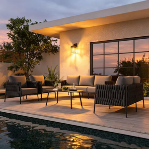 Set Tavolo e Sedie da Esterno, Sedie da Giardino e Caffè, Divano Impermeabile e Resistente al Sole per Villa e Spazi Aperti - Product Image 5