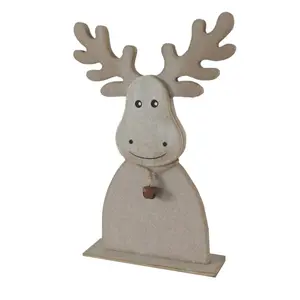 Christmas wooden Reindeer Elk Moose craft Decoration Primitive Shelf sitter Reindeer Home Decoration