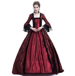 Vestido largo renacentista Medieval, vestido <span class=keywords><strong>de</strong></span> Reina, disfraz <span class=keywords><strong>de</strong></span> Cosplay para fiesta, vestidos <span class=keywords><strong>de</strong></span> cuello cuadrado con enagua, - Product Image 5