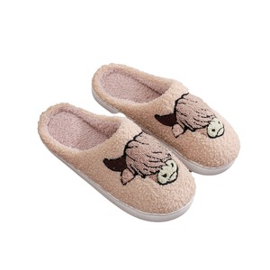 Hiver Noël chaud mignon drôle confortable maison animal highland vache pantoufles pour hommes femme - Product Image 1