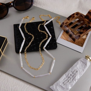 Cadena de Oro Sólido de 14k y 18k con Perlas de Imitación Personalizadas, de Acero Inoxidable, Hipoalergénica, Antideslustre, de Moda, al por Mayor para Mujer - Product Image 4
