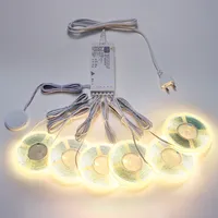 Bande lumineuse LED COB à intensité variable tactile intelligente pour sous-meuble, 1 à 6 pièces, ruban linéaire parallèle, pénétrable au bois, interrupteur, blanc froid-naturel-chaud