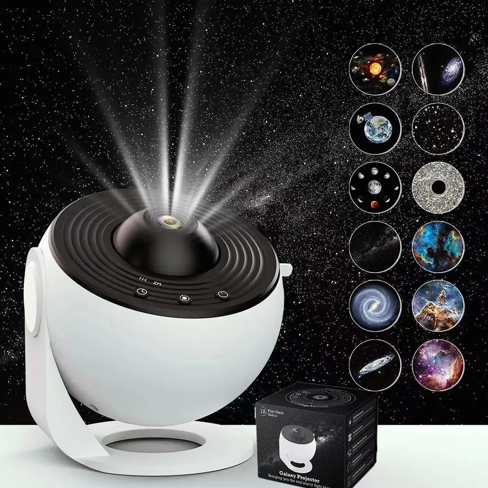 2023 New Globe New Galaxy Star Projector Lamp Light Free 12 Films HD Starry Sky Lamp Atmosphere Night Light For Kid