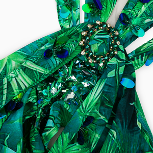 Da donna Sexy con scollo a V alto e spacco verde senza schienale <span class=keywords><strong>tropicale</strong></span> da spiaggia Maxi abito - Product Image 6