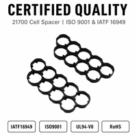 Support de module de batterie cylindrique au lithium 18650 vertical 5P5S personnalisé en PC ABS, fixation facile par clip, antichoc pour pack solaire