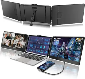 S2 14" Triple Laptop Screen Extender Monitor for multiple device 1080p Fhd IPS Laptop Monitor Extender Plug and Play Type-C
