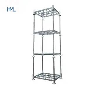 Portable foldable textile fabric roll storage steel stackable pallets for cold storage