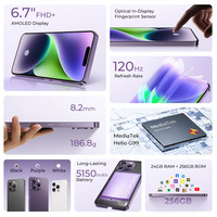 Teléfono Inteligente Oukitel P1 de 6.7" FHD+ AMOLED MTK G99 8GB+256GB Batería de 5150mAh Versión Global 4G Smartphone Android con NFC