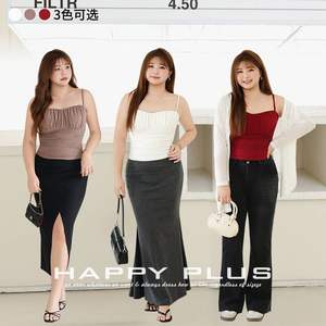 เสื้อสายเดี่ยวทรงโมดัล N9192 สีพื้น แต่งระบาย ไร้สาย สำหรับผู้หญิงไซส์พลัส ทรงเข้ารูป มีป้าย - Product Image 5